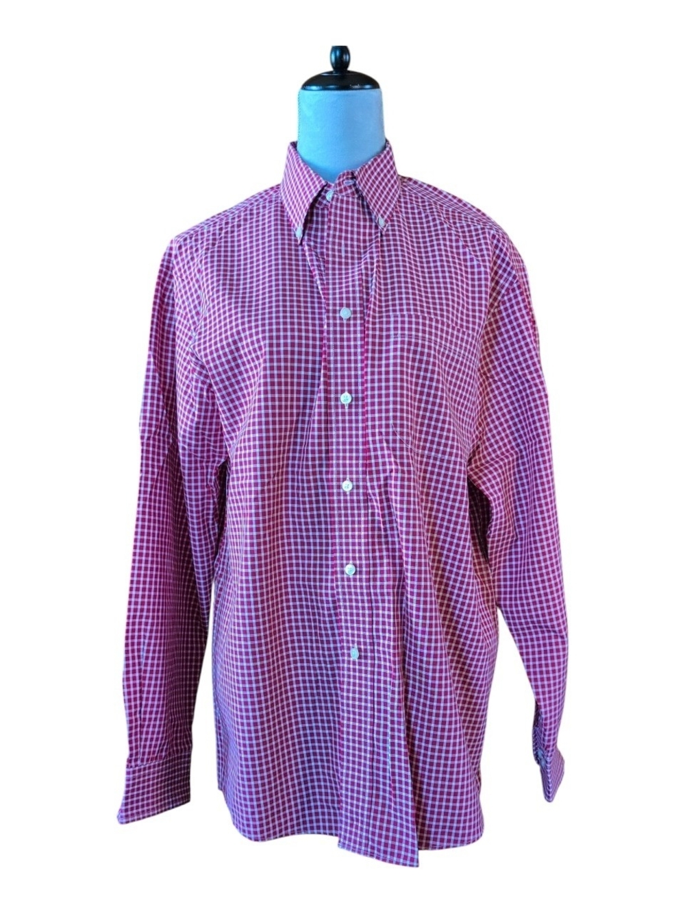 Men's Check Button-Down Shirt in Red